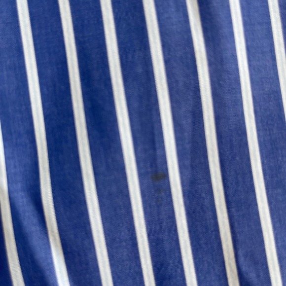 Nautica Vintage Mens XXL Blue White Striped Cotton Button Down Shirt Long Sleeve - Picture 3 of 10